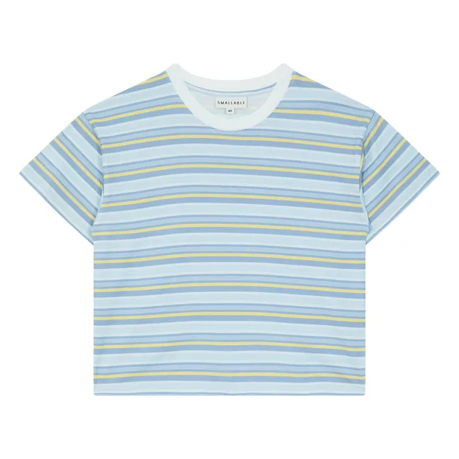 T-shirt Liv Rayé Coton Bio | Bleu pâle
