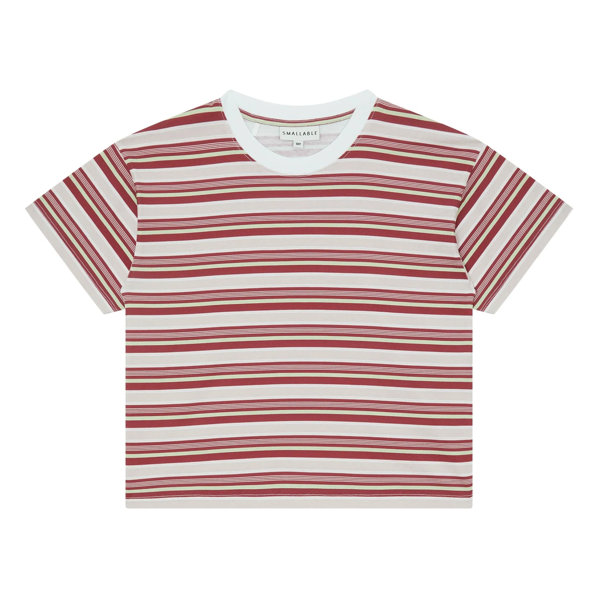 Smallable Kid Cherry Red Liv Striped Organic Cotton T-Shirt