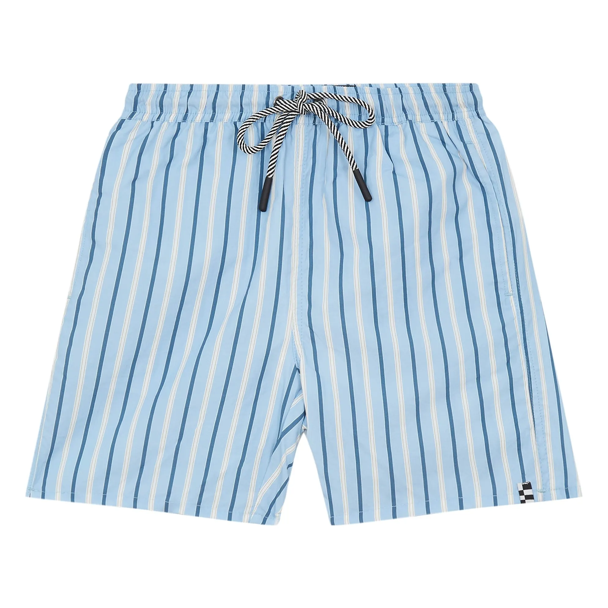 Finger In The Nose Blue Freeboy Striped Swim Shorts