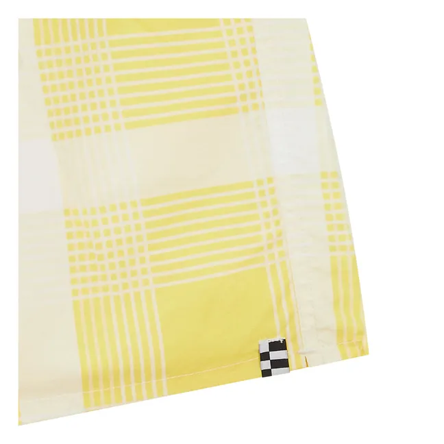 Short de Bain Freeboy Carreaux | Jaune pâle