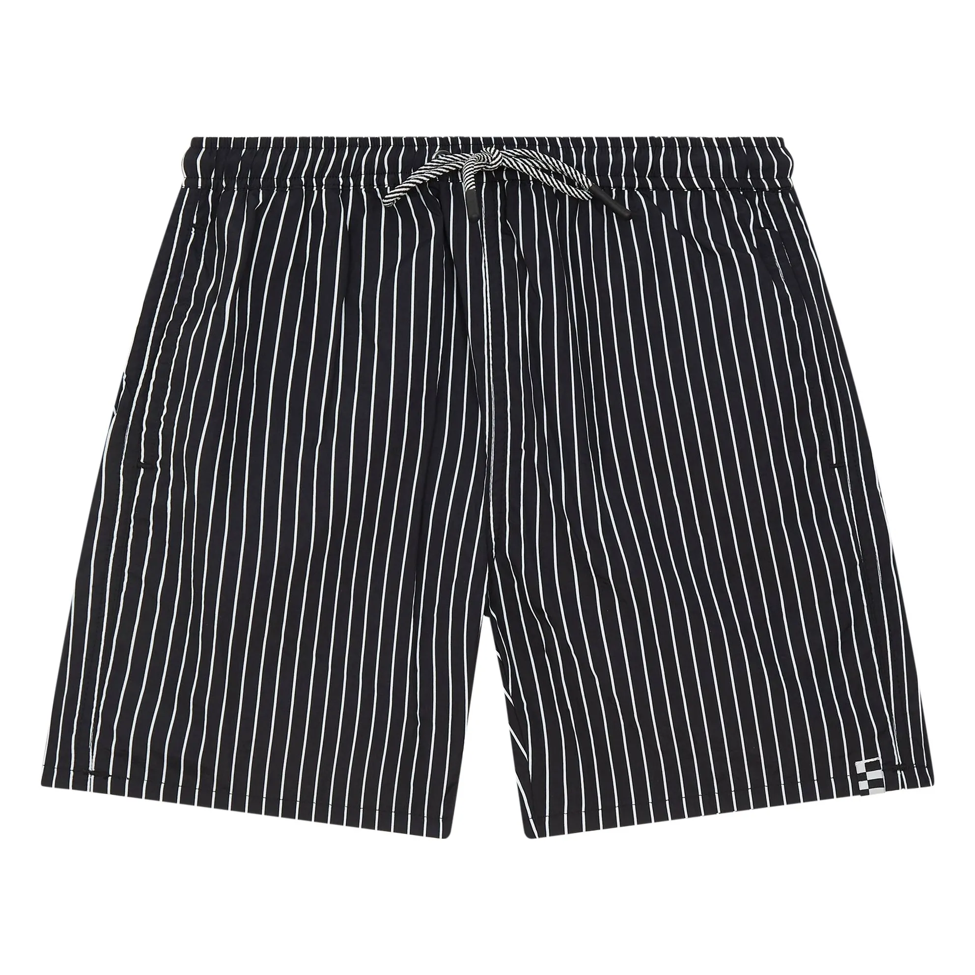 Finger In The Nose Black Freeboy Striped Swim Shorts