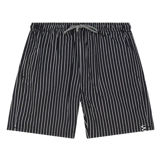 Short de Bain Freeboy Rayé | Noir