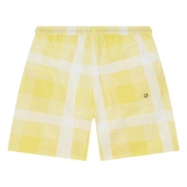 Short de Bain Freeboy Carreaux | Jaune pâle