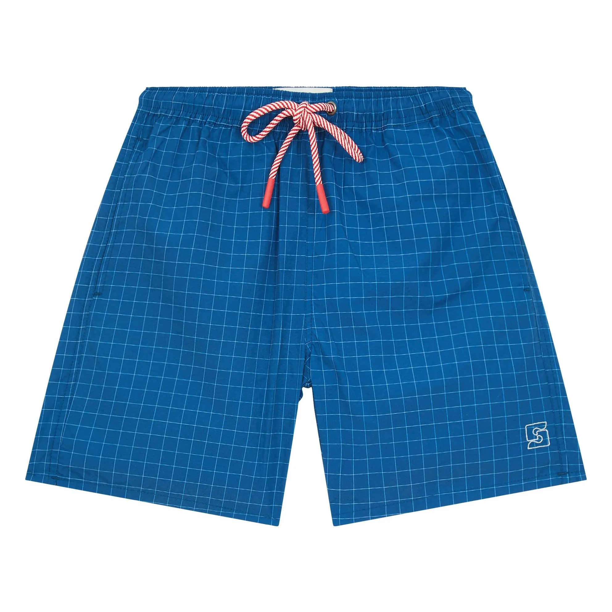 Smallable Kid Blue Archie Carreaux Swim Shorts