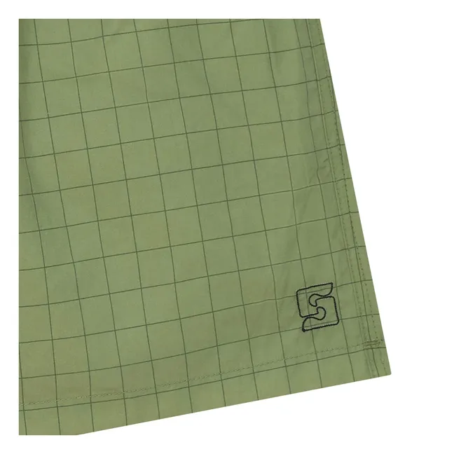Short de Bain Dante Carreaux | Vert kaki