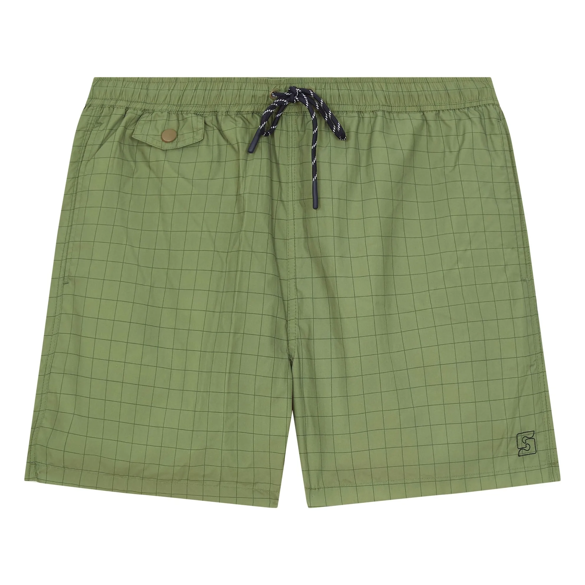 Smallable Man Khaki Dante Carreaux Swim Shorts