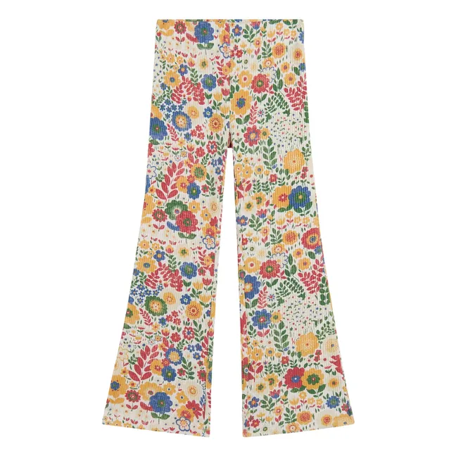 Legging Evasé Fleuri | Ivoire