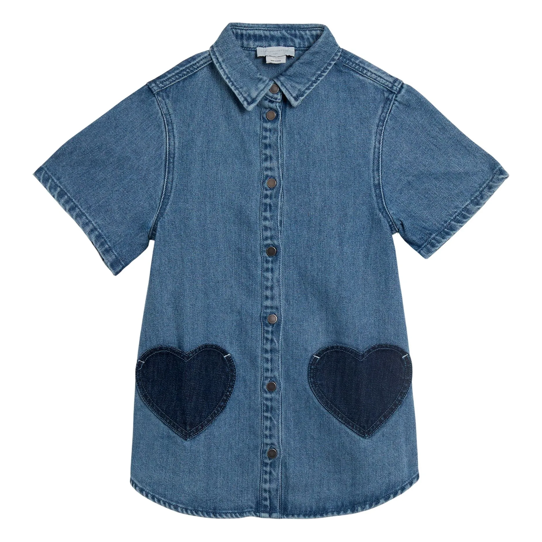 Stella Mccartney Kids Blue Denim Hearts Dress