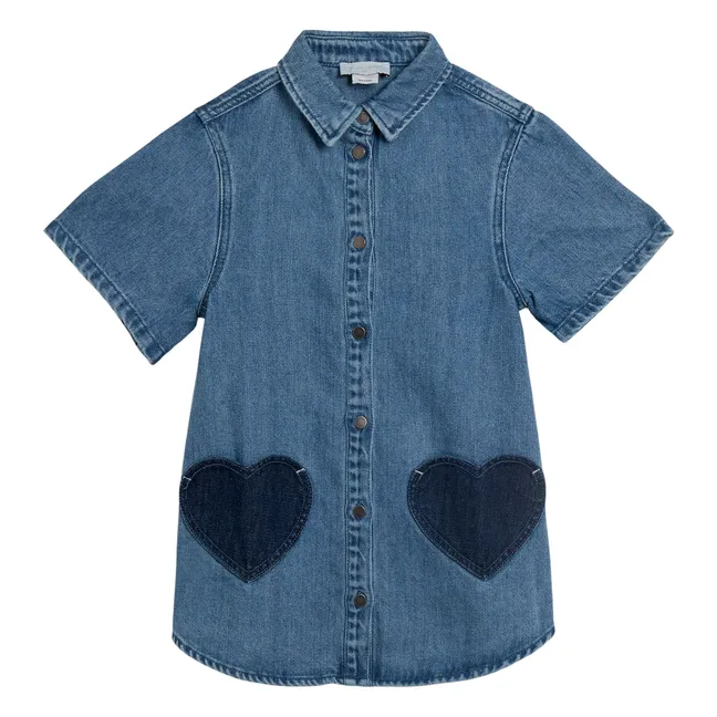 Robe Denim Cœurs | Bleu