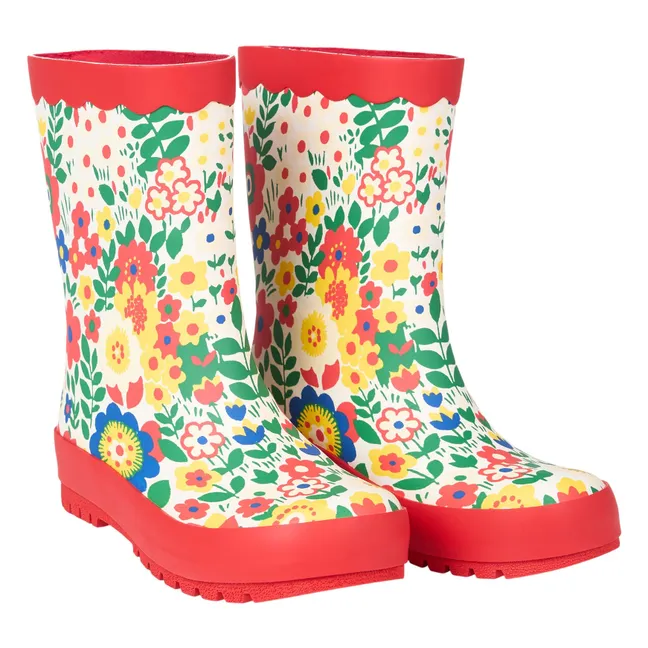 Bottes de Pluie Fleuries | Rouge
