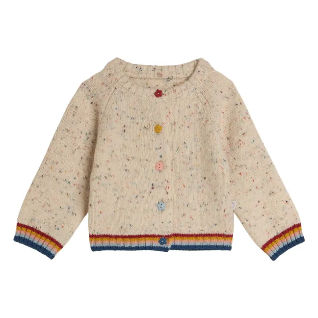 Moucheté Wool Cardigan | Ivory