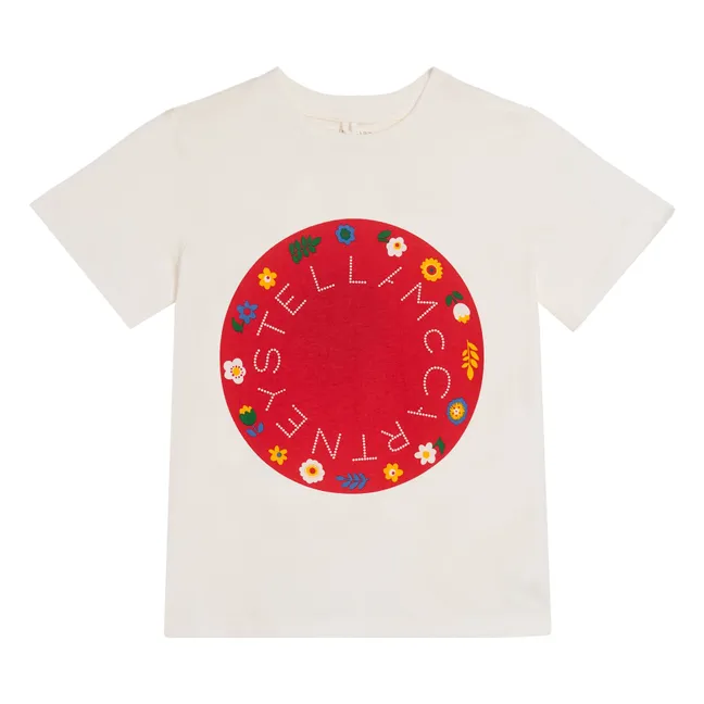 T-shirt Fleuri Coton Bio | Ivoire