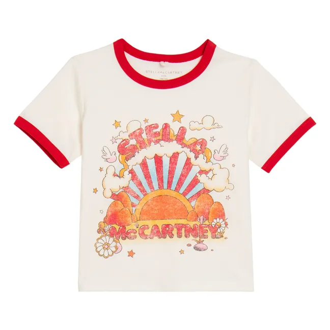 Camiseta Clouds de algodón ecológico | Marfil