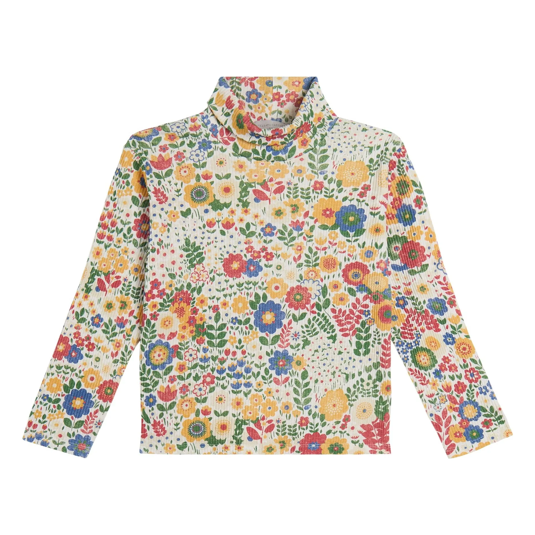 Stella Mccartney Kids Ivory Floral Ribbed Turtleneck