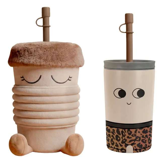 Brewster insulated tumbler with cover | Latte
