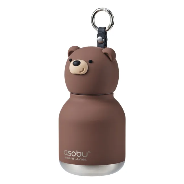 Mini gourde en inox Ours Brun | Marron