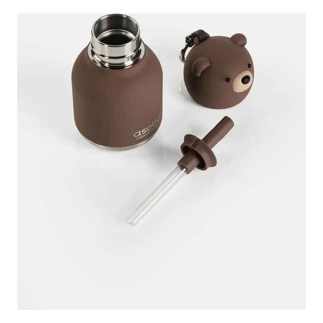 Brown Bear stainless steel mini flask | Brown