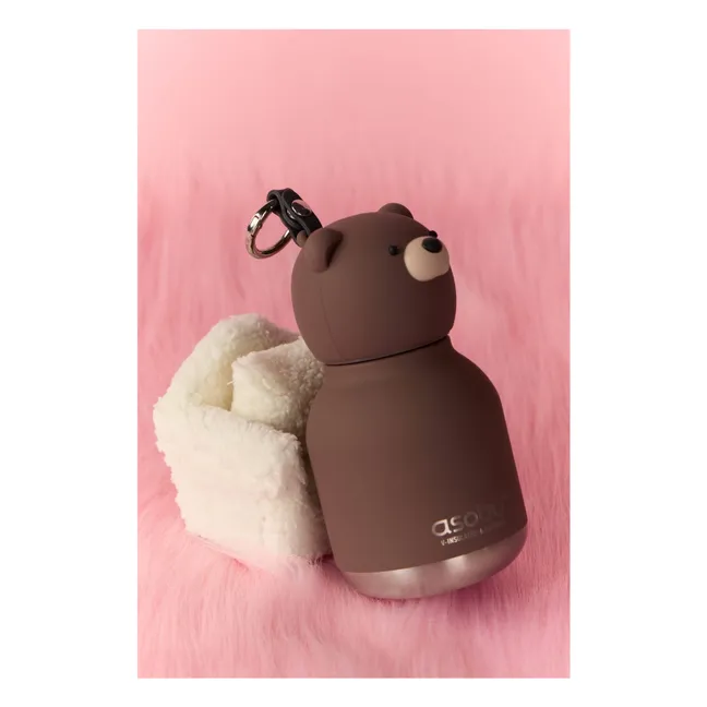 Brown Bear stainless steel mini flask | Brown