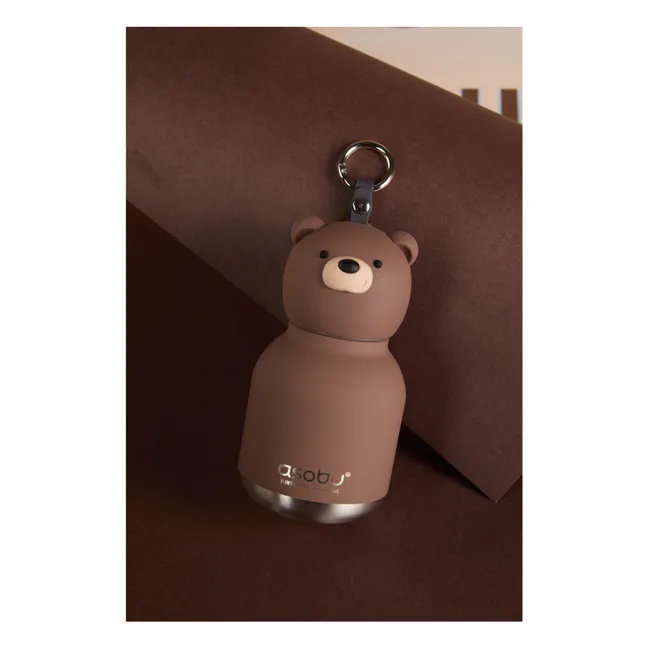 Brown Bear stainless steel mini flask | Brown