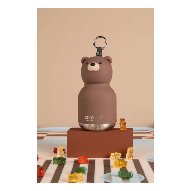 Brown Bear stainless steel mini flask | Brown