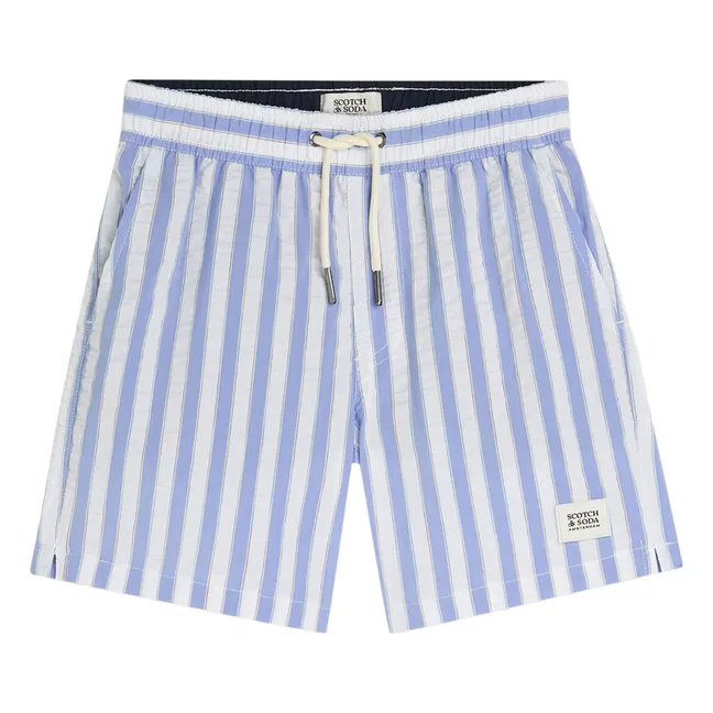 Short de Bain Rayé | Bleu Clair