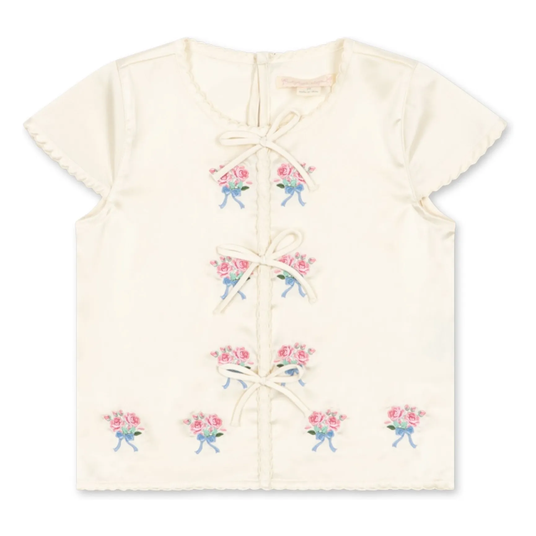 Blouse Brodée Nœuds Sheeny | Ecru- Image produit n°0