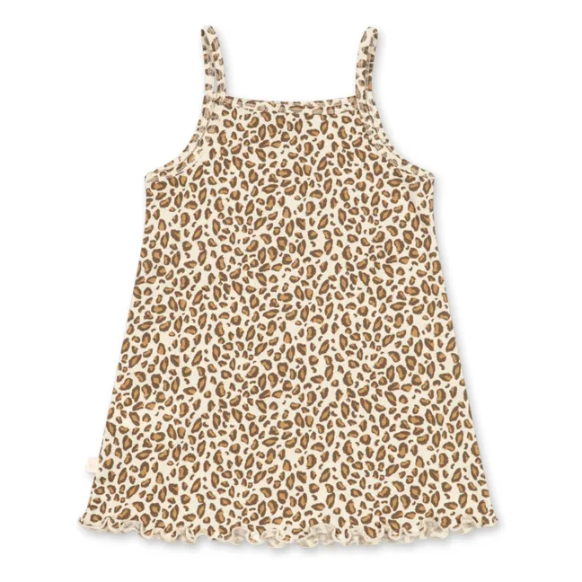 Robe Famo Léopard Coton Bio | Beige