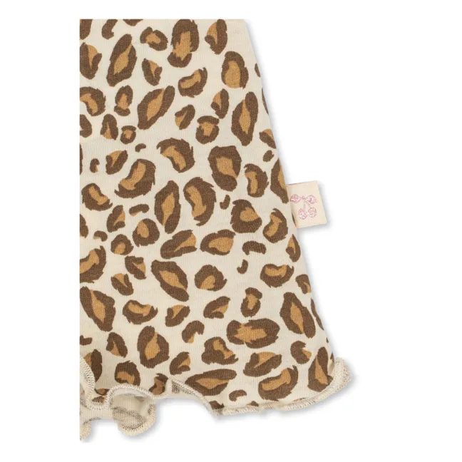 Famo Leopard Organic Cotton Dress | Beige