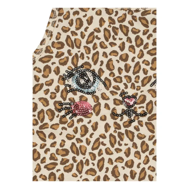 Famo Leopard Organic Cotton Dress | Beige