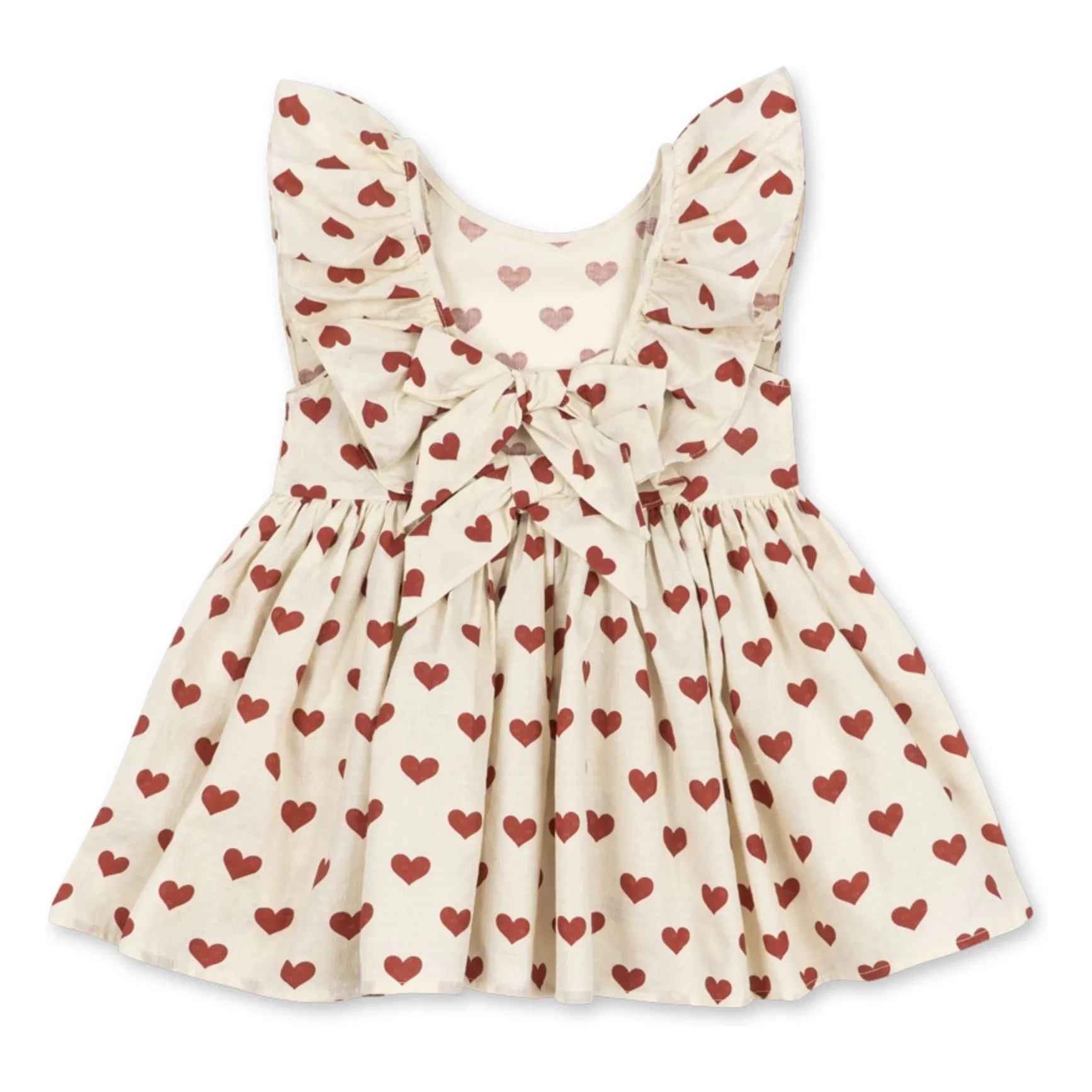 Robe Cianna Cœurs Coton Bio | Ecru- Image produit n°5
