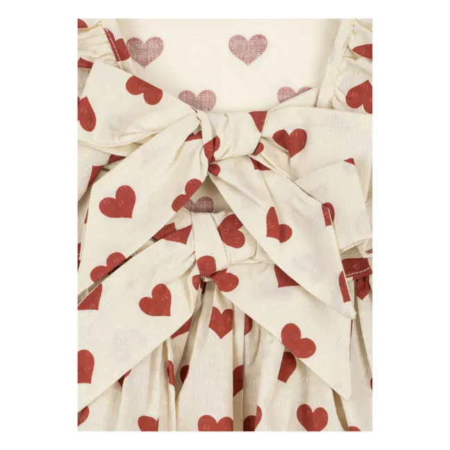 Robe Cianna Cœurs Coton Bio | Ecru