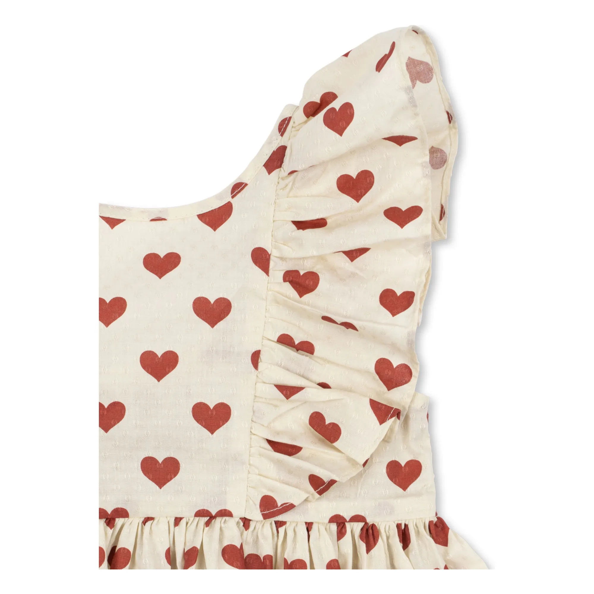 Robe Cianna Cœurs Coton Bio | Ecru- Image produit n°3