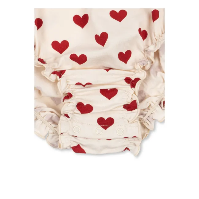 Body Bretelles Cœurs Coton Bio | Ecru