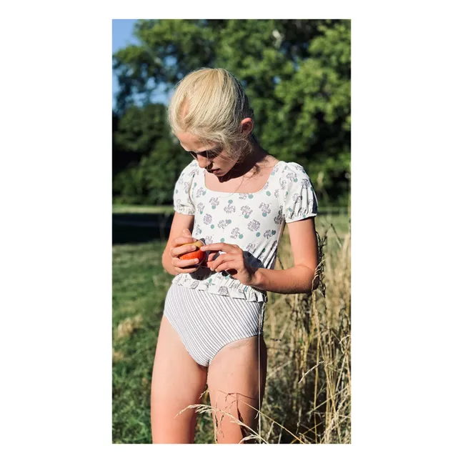 Maillot de Bain Rosalia Fleurs Fibres Recyclées Soor Ploom X Canopea | Blanc