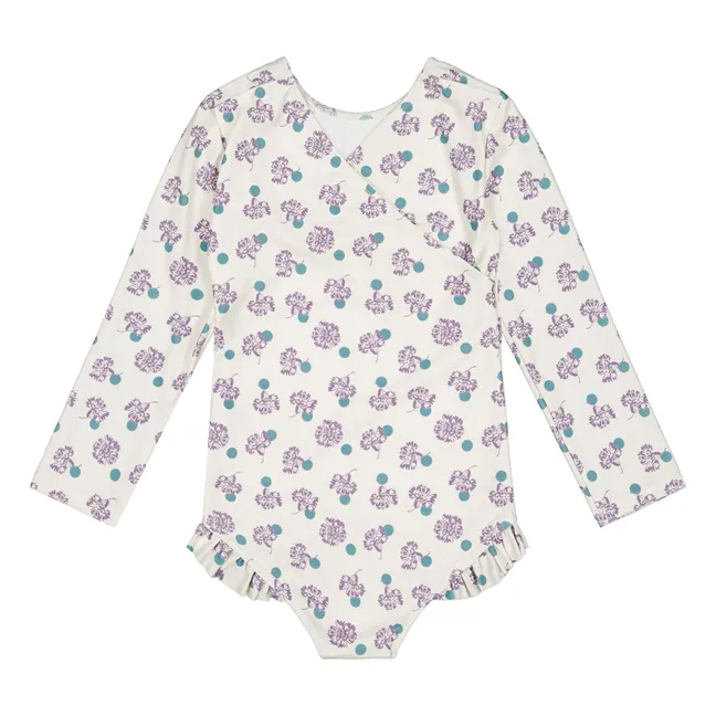 Maillot de Bain Mayes Fleurs Fibres Recyclées Soor Ploom X Canopea | Blanc
