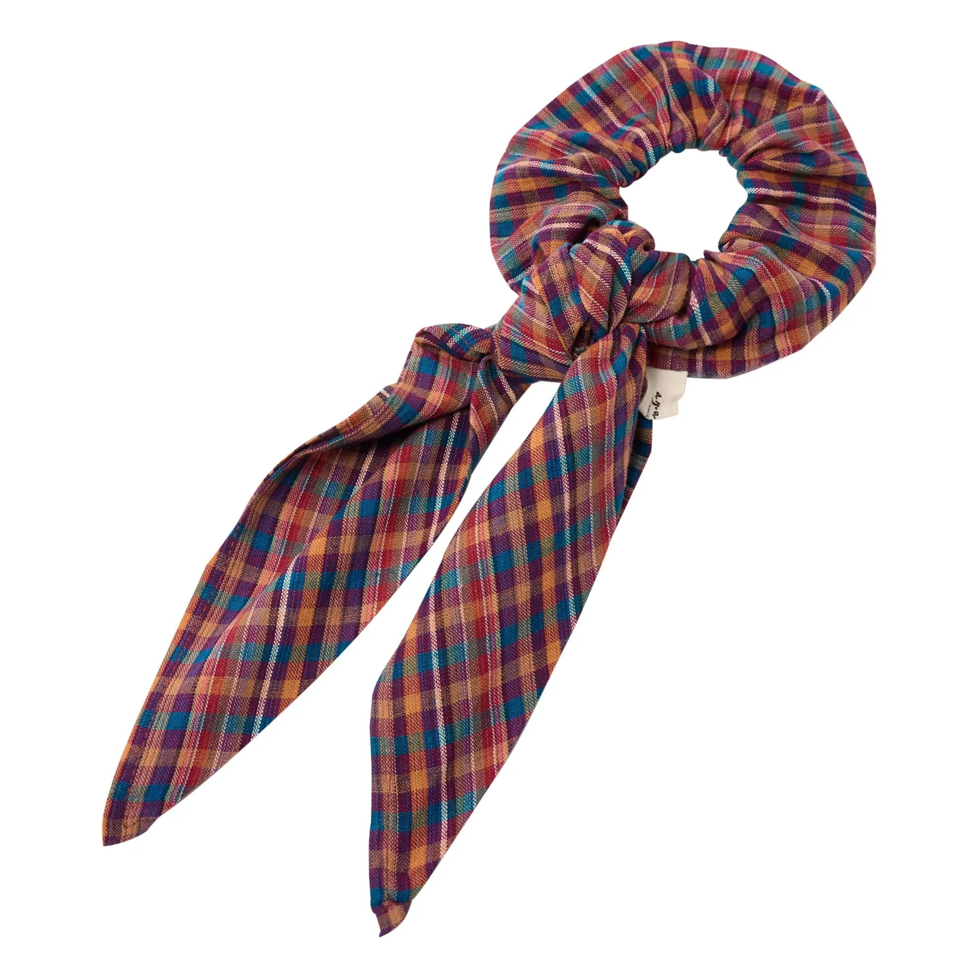 Chouchou Foulard Mano Carreaux | Bleu- Image produit n°0