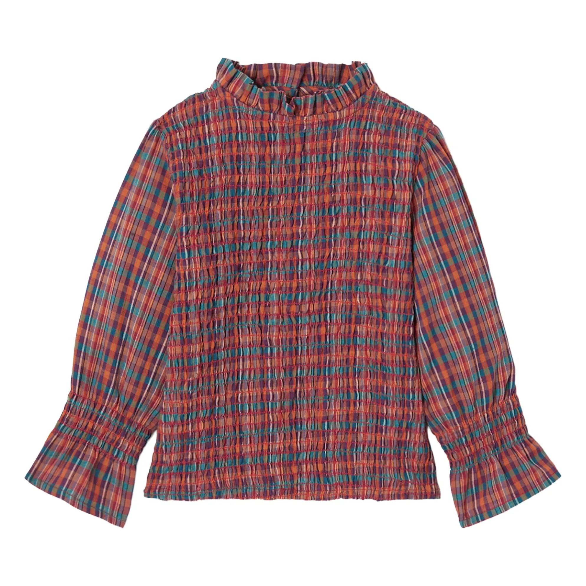 Blouse Biya Carreaux | Marron- Image produit n°0