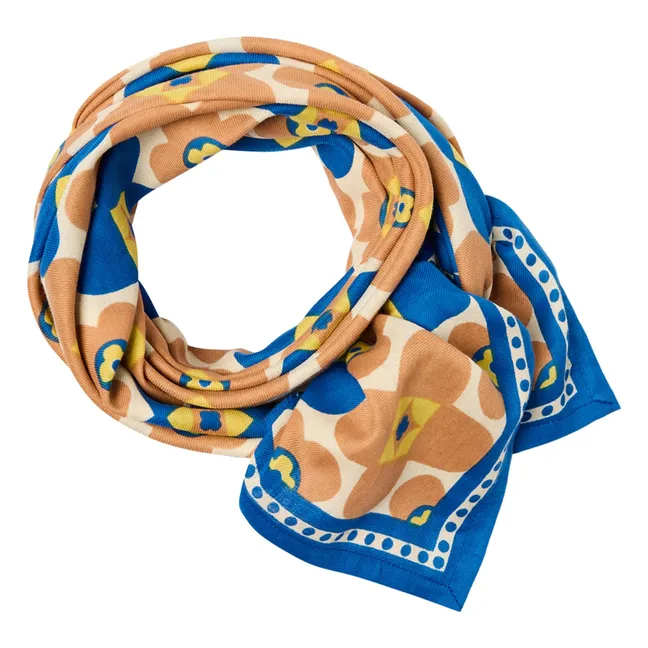 Grand Foulard Latika Fleurs | Bleu