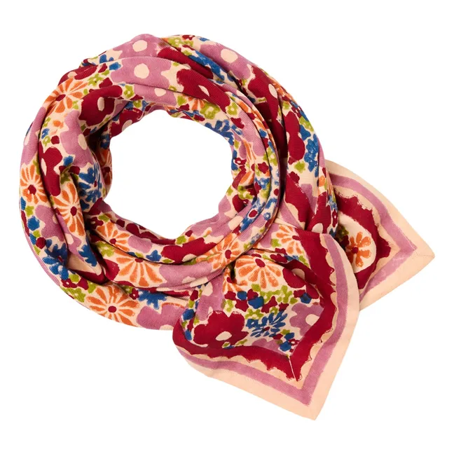 Large Flowered Latika Scarf | Pink