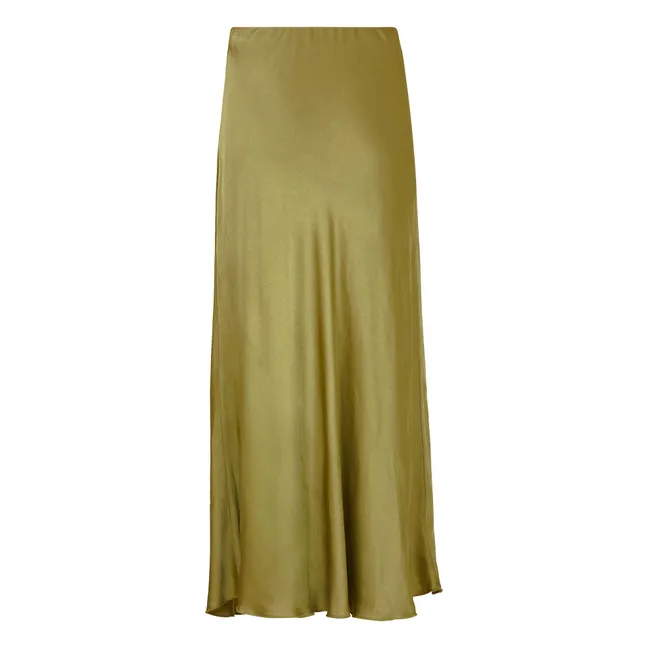 Satin Anta skirt | Anise green
