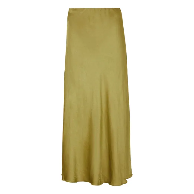Satin Anta skirt | Anise green