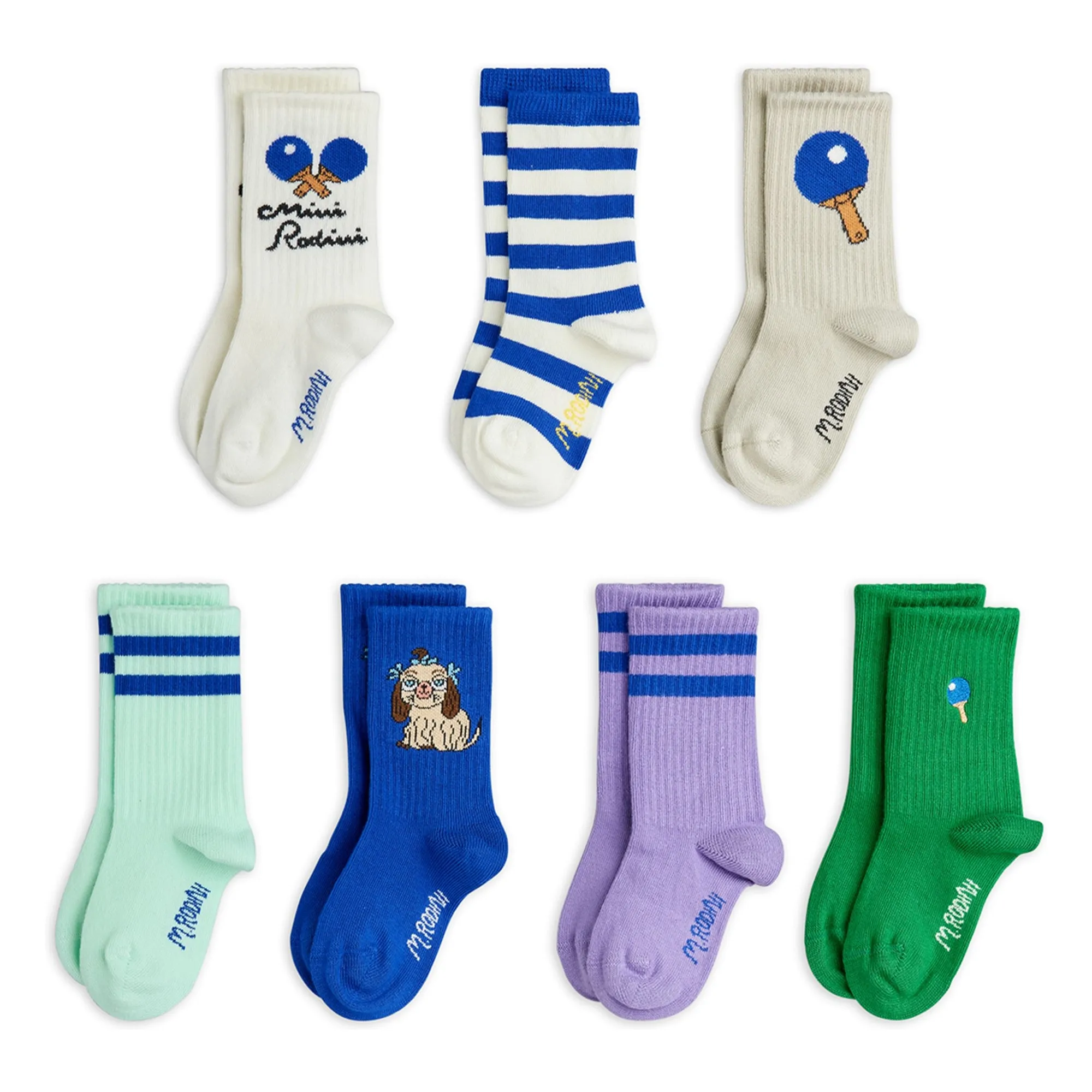 Lot de 7 Paires de Chaussettes Ping Pong Coton Bio | Bleu- Image produit n°0