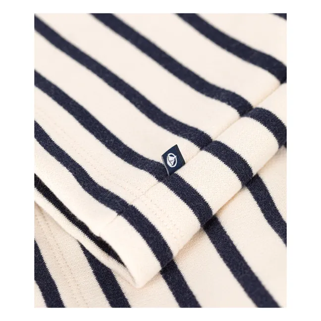 Gestreiftes Fleece-Kleid | Navy