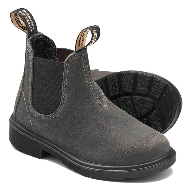Chelsea Boots Suède Waxé | Gris anthracite