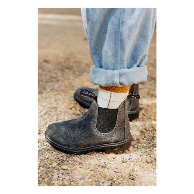Chelsea Boots Suède Waxé | Gris anthracite