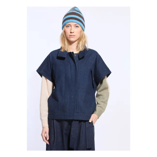 Oda Wool Stripes Beanie | Blue