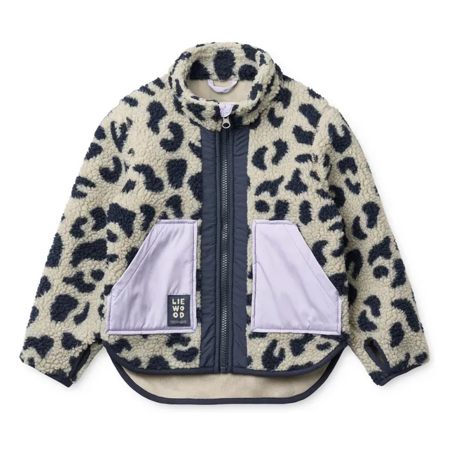 Veste Façon Sherpa Noam Léopard Fibres Recyclées | Beige