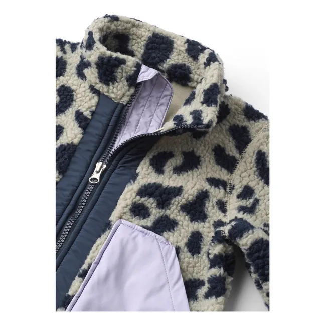Veste Façon Sherpa Noam Léopard Fibres Recyclées | Beige