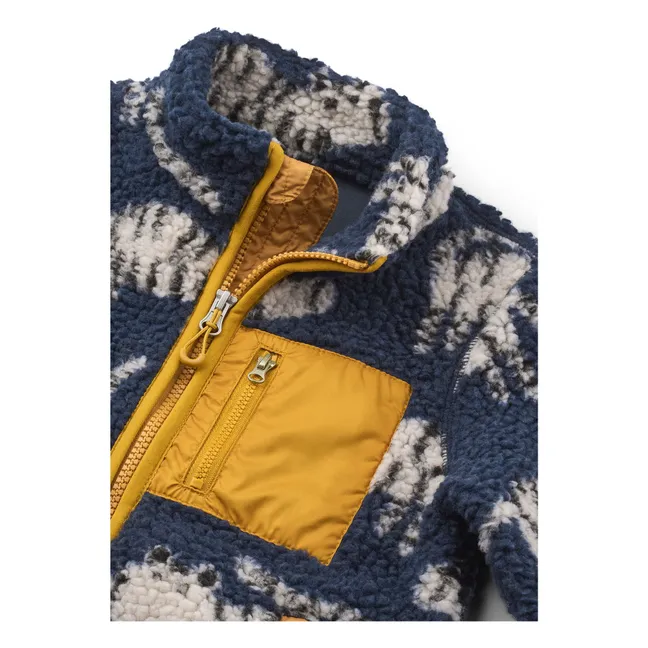Veste Façon Sherpa Nolan Tigres Fibres Recyclées | Bleu marine