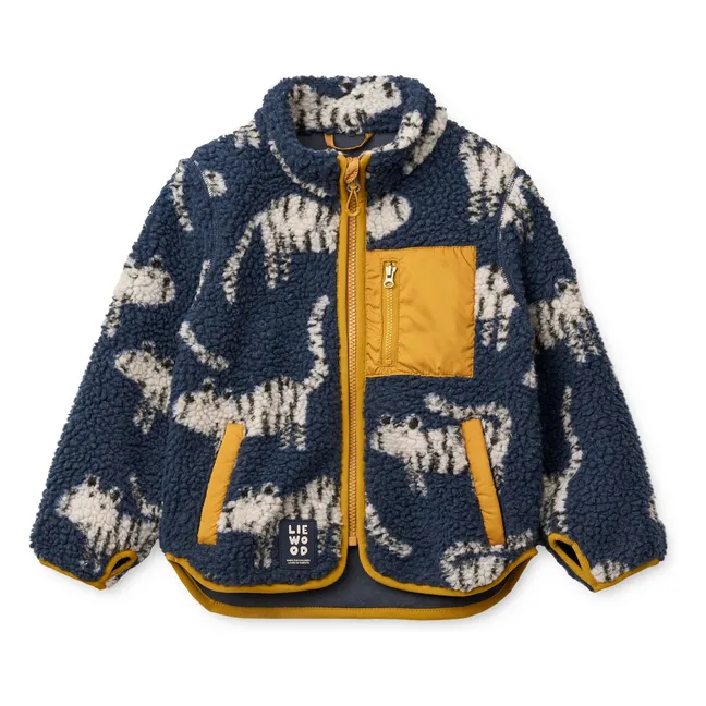 Veste Façon Sherpa Nolan Tigres Fibres Recyclées | Bleu marine